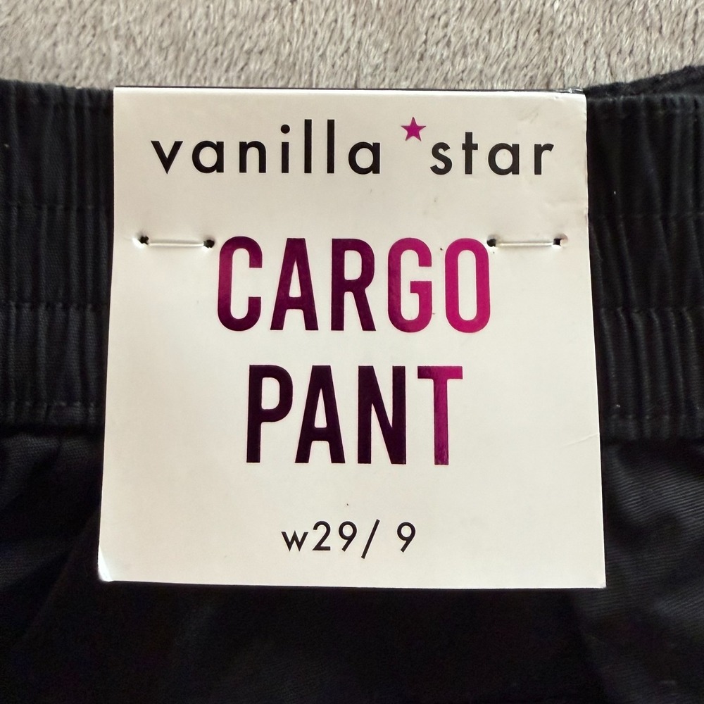NEW! Vanilla Star Cargo Parachute Pants Womens 29x28 / 9 Black Wide Leg NWT - Picture 6 of 11